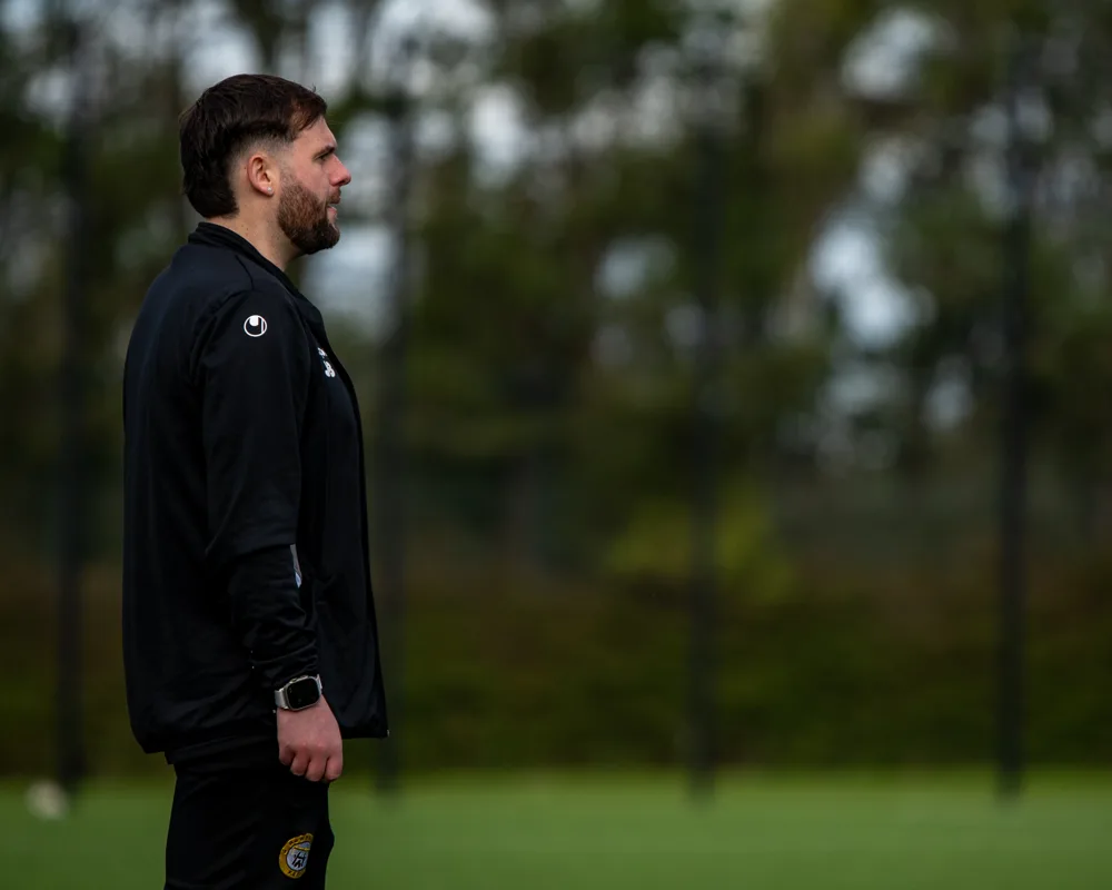 Sideline portrait. H&W Welders Reserves v Warrenpoint Reserves.