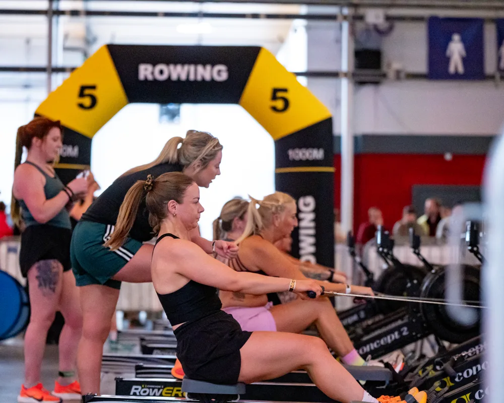 Athletes at the rowing station. Mecca Sim 5.