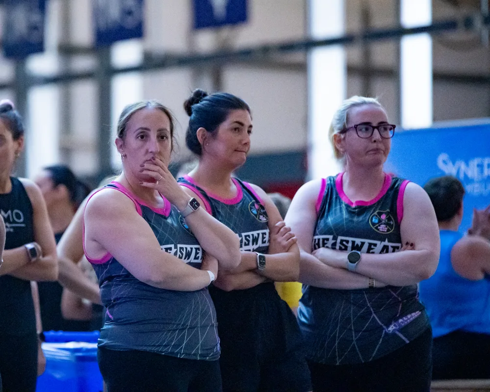 Competitors pause together. Mecca Sim 5.