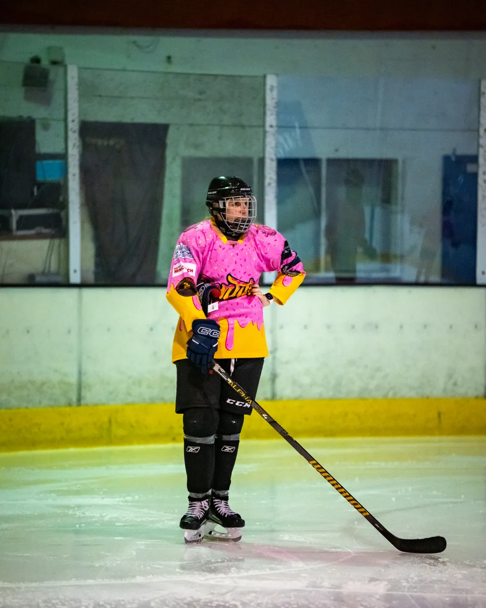 Donuts player standing on the ice